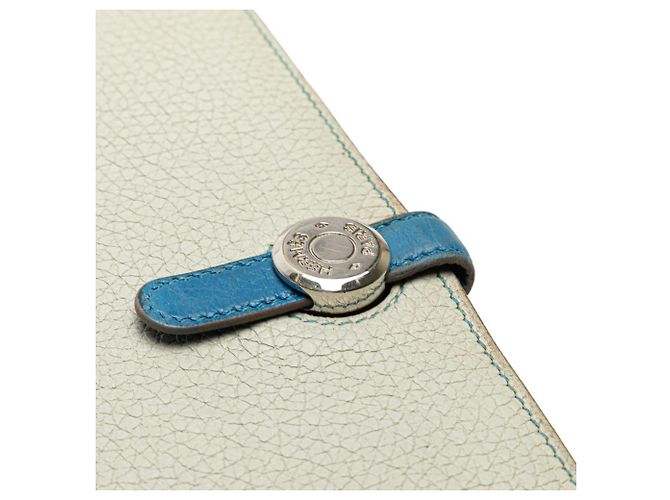 Hermès Dogon Duo GM Langbörse Blau Grau - Ansicht 4