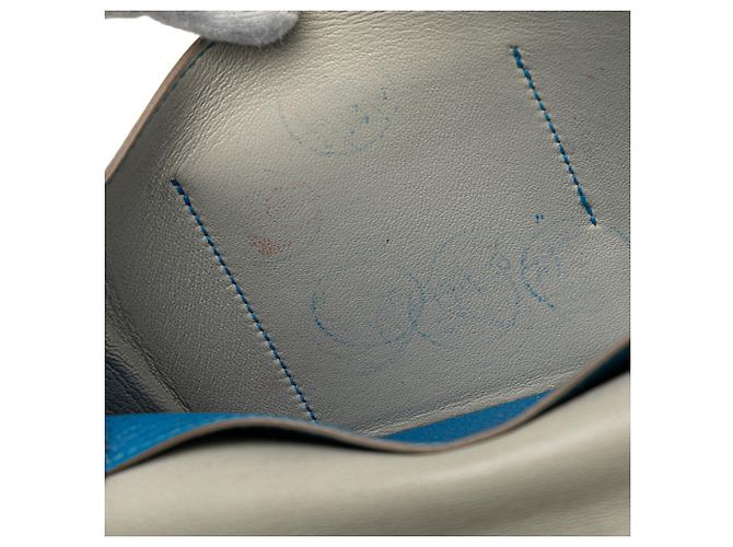Hermès Dogon Duo GM Langbörse Blau Grau - Ansicht 5