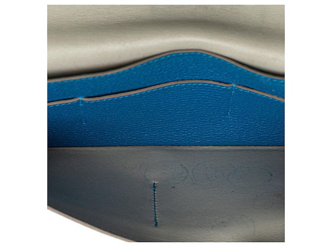 Hermès Dogon Duo GM Langbörse Blau Grau - Ansicht 7