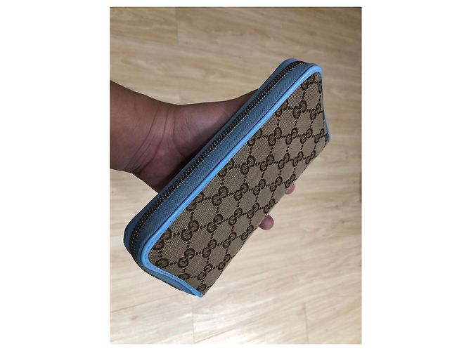 Dionysus Gucci Long Zip Wallet Blue Exotic Leather - view 11