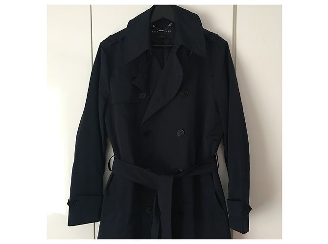 Trench Ralph Lauren Blu Notte Seta e Poliestere Blu navy Blu scuro - vista 3