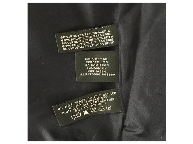 Trench Ralph Lauren Blu Notte Seta e Poliestere Blu navy Blu scuro - vista 9