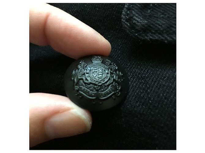 Abrigo Ralph Lauren de algodón vaquero negro con cuello de terciopelo - vista 4