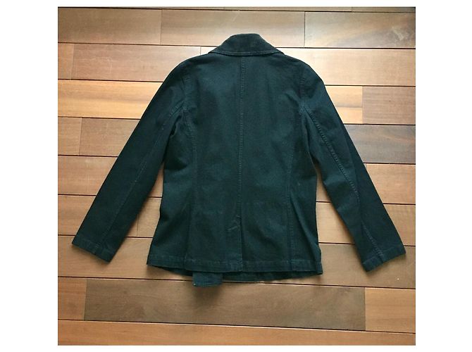 Abrigo Ralph Lauren de algodón vaquero negro con cuello de terciopelo - vista 5