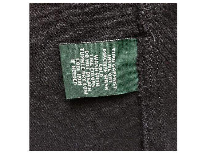 Abrigo Ralph Lauren de algodón vaquero negro con cuello de terciopelo - vista 8