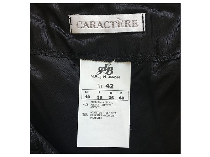Autre Marque Falda Caractère de Malla Negra con Flecos Negro - vista 7