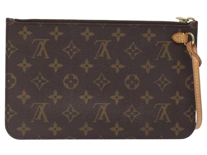 Pochette Neverfull Louis Vuitton in tela Monogram piccola Marrone - vista 2