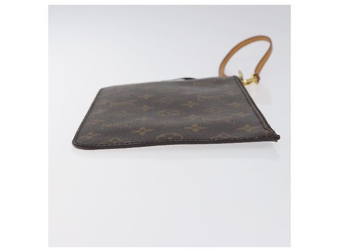 Pochette Neverfull Louis Vuitton in tela Monogram piccola Marrone - vista 3