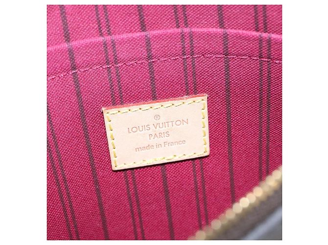 Pochette Neverfull Louis Vuitton in tela Monogram piccola Marrone - vista 7