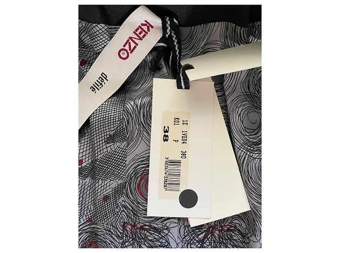Giacca Kimono Kenzo in lana grigio scuro e oro Grigio antracite Gold hardware - vista 12