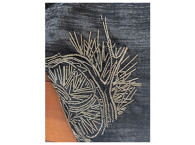Giacca Kimono Kenzo in lana grigio scuro e oro Grigio antracite Gold hardware - vista 17