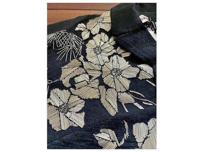 Giacca Kimono Kenzo in lana grigio scuro e oro Grigio antracite Gold hardware - vista 6