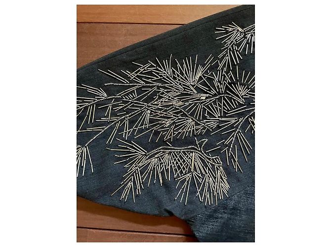 Giacca Kimono Kenzo in lana grigio scuro e oro Grigio antracite Gold hardware - vista 7