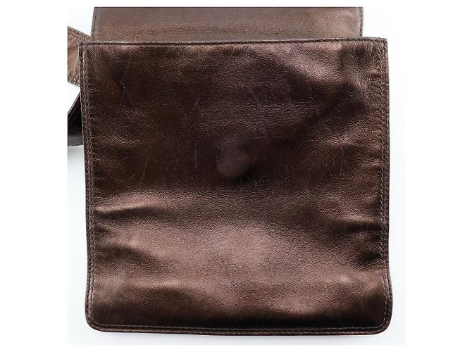 Chanel Vintage Schultertasche aus Leder Braun - Ansicht 2