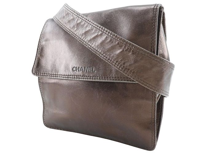 Chanel Vintage Schultertasche aus Leder Braun - Ansicht 4
