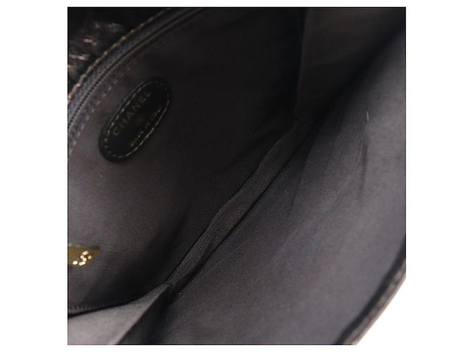 Chanel Vintage Schultertasche aus Leder Braun - Ansicht 5