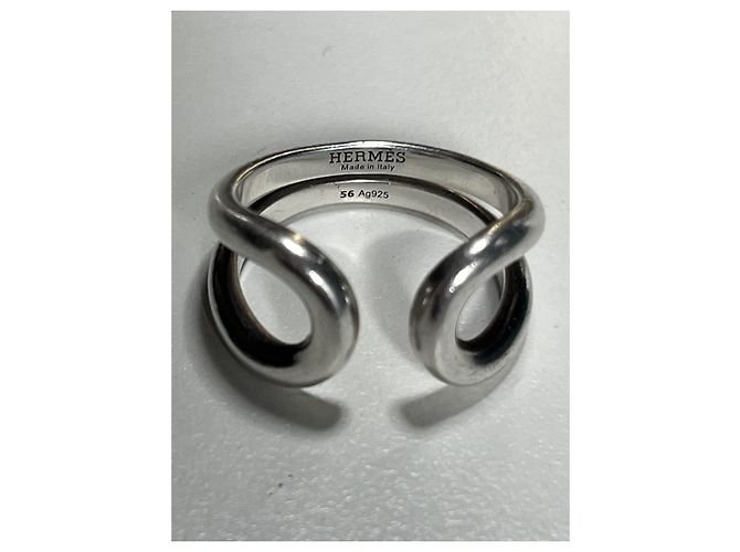 Hermès LIMA Ring aus Silber Größe 56 Grau - Ansicht 2