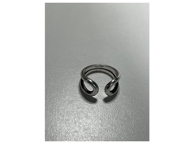Hermès LIMA Ring aus Silber Größe 56 Grau - Ansicht 5