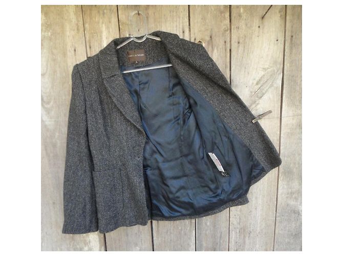 Isabel Marant Jacke aus Harris Tweed Dunkelgrau Anthrazitgrau - Ansicht 6