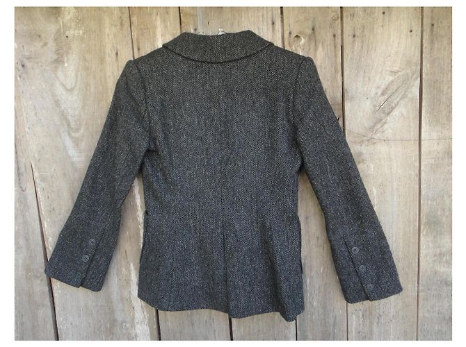 Isabel Marant Jacke aus Harris Tweed Dunkelgrau Anthrazitgrau - Ansicht 8