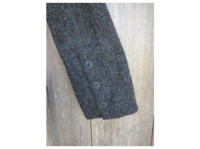 Isabel Marant Jacke aus Harris Tweed Dunkelgrau Anthrazitgrau - Ansicht 9