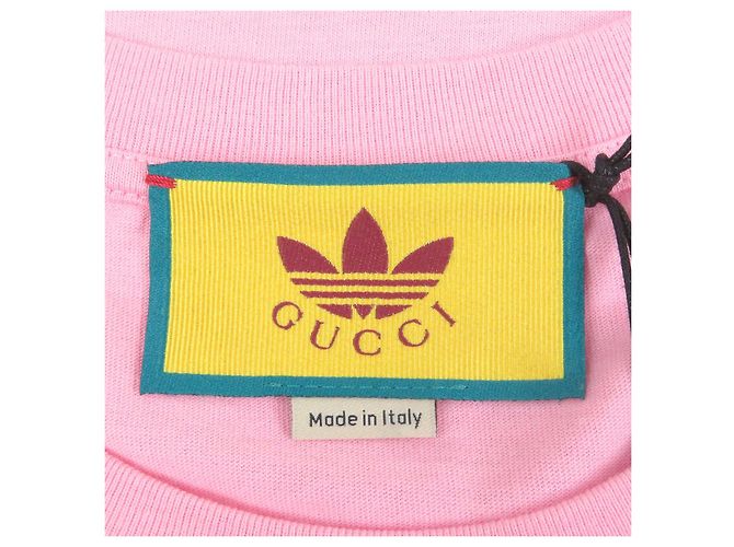 Camiseta de algodón con estampado del logo Trefoil Gucci×adidas Rosa - vista 5