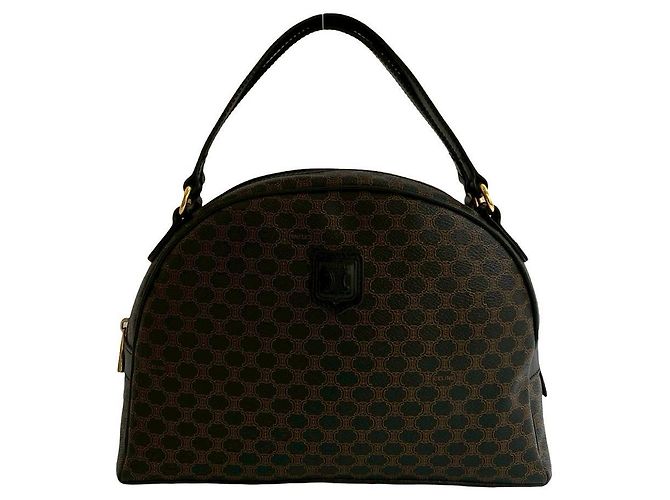 Céline Borsa Boston Celine Macadam Triomphe in pelle Marrone Nero - vista 2