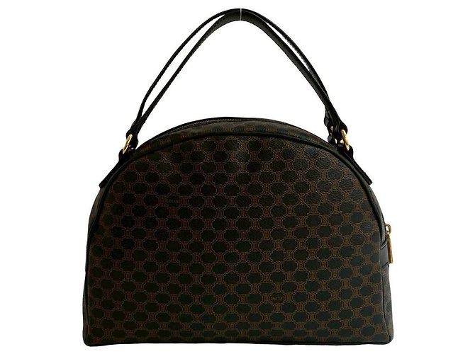 Céline Borsa Boston Celine Macadam Triomphe in pelle Marrone Nero - vista 4