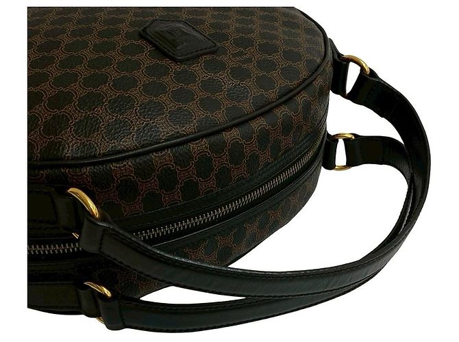 Céline Borsa Boston Celine Macadam Triomphe in pelle Marrone Nero - vista 5