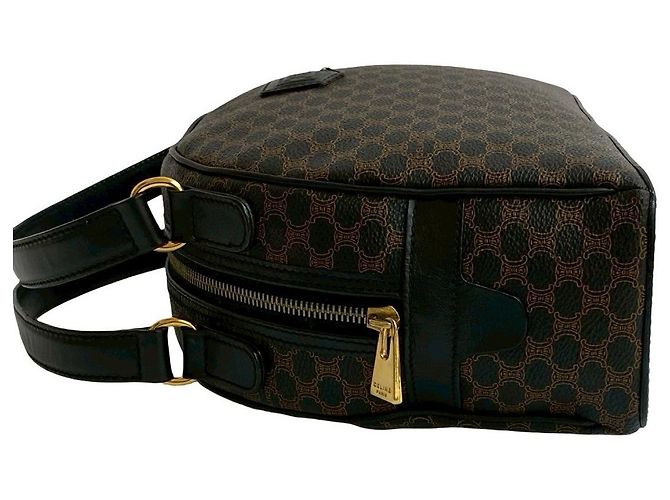 Céline Borsa Boston Celine Macadam Triomphe in pelle Marrone Nero - vista 6