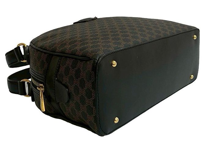 Céline Borsa Boston Celine Macadam Triomphe in pelle Marrone Nero - vista 8