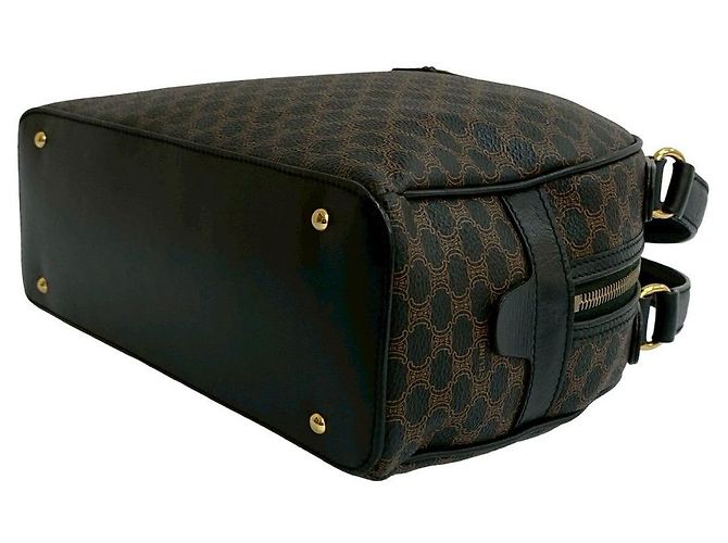 Céline Borsa Boston Celine Macadam Triomphe in pelle Marrone Nero - vista 9