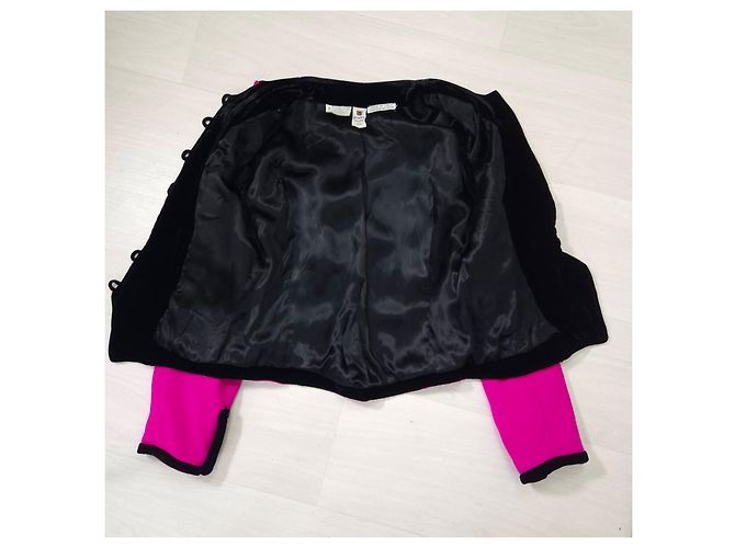 Emanuel Ungaro Ungaro Parallele Paris tailleur rosa in velluto vintage 1980s - vista 10
