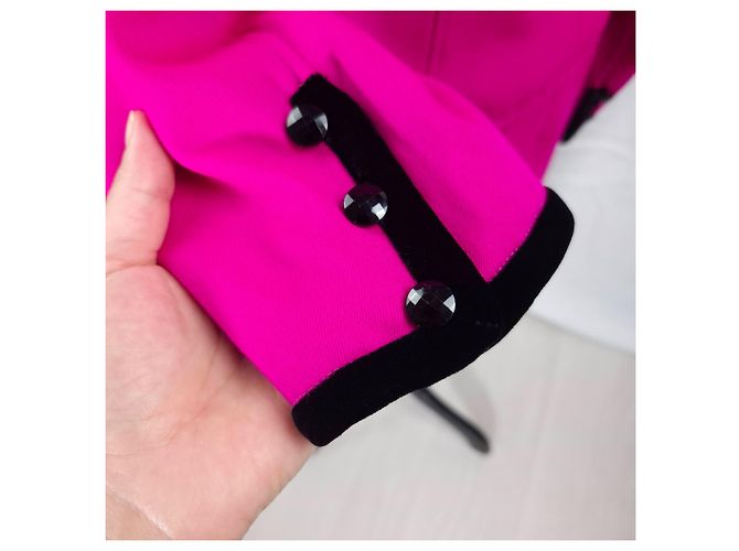 Emanuel Ungaro Ungaro Parallele Paris tailleur rosa in velluto vintage 1980s - vista 6