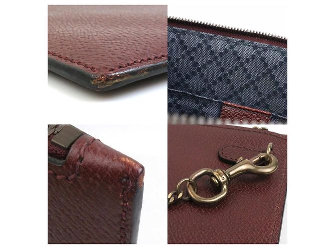 Clutch in pelle bordeaux Gucci Bordò - vista 3