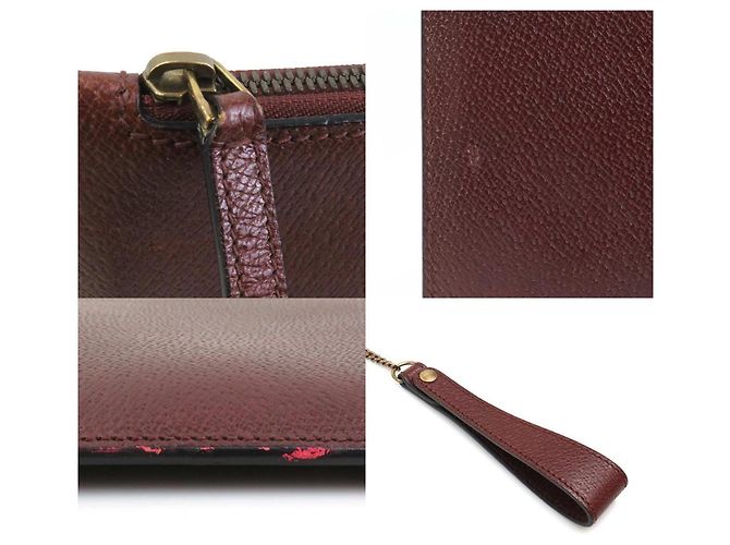 Clutch in pelle bordeaux Gucci Bordò - vista 4