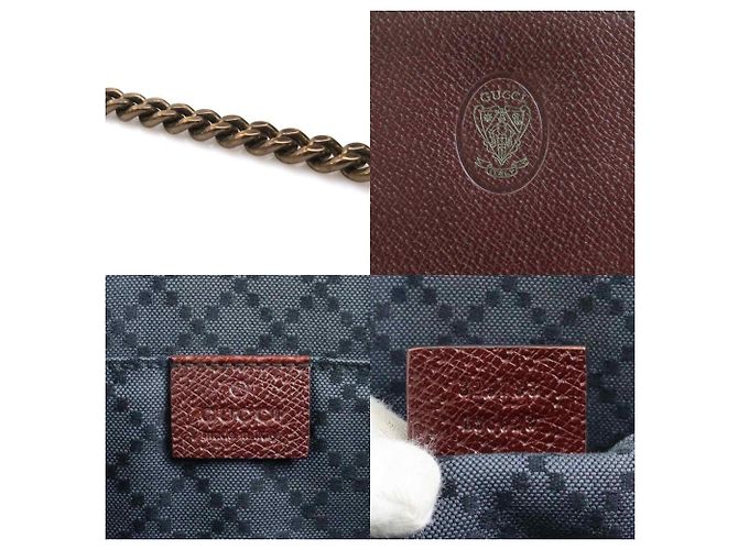 Clutch in pelle bordeaux Gucci Bordò - vista 5