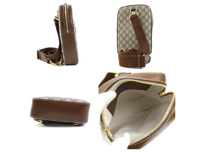 Borsa a tracolla Gucci GG Supreme in tela Marrone - vista 2