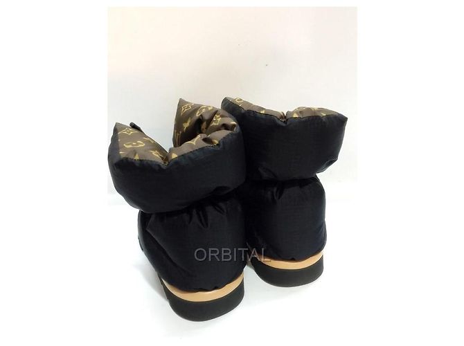 Botas Louis Vuitton de Nylon Marrón Negro Castaño - vista 7