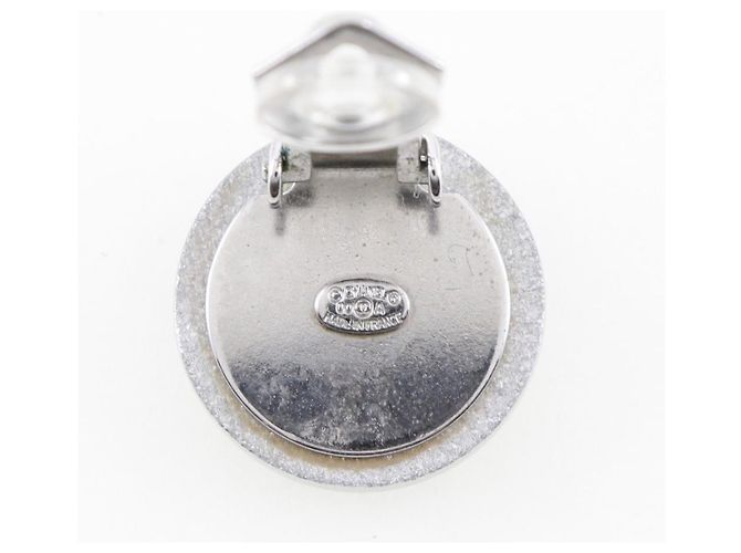 Orecchini a clip rotondi CC di Chanel in resina glitter Argento - vista 5
