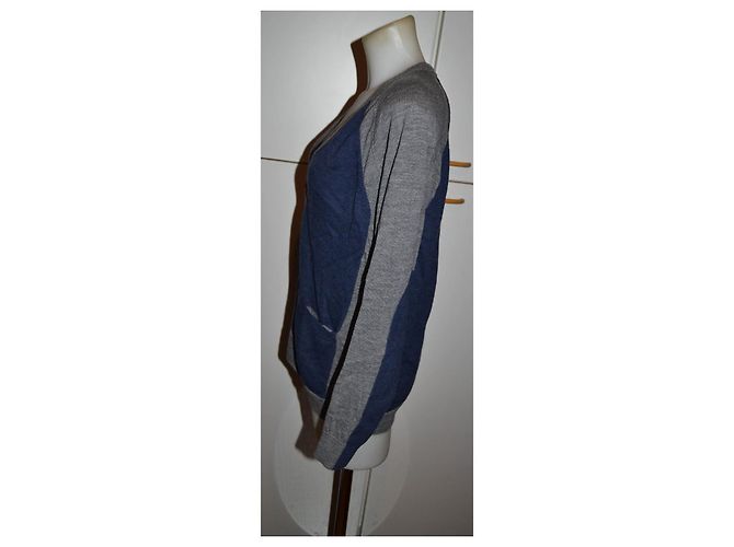 Mm6 Margiela Cardigan Blau und Grau aus Wolle - Ansicht 2