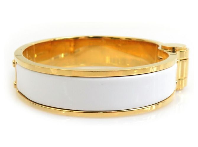 Bracelet/Bangle Charnière PM Hermès Blanc Doré - vue 2