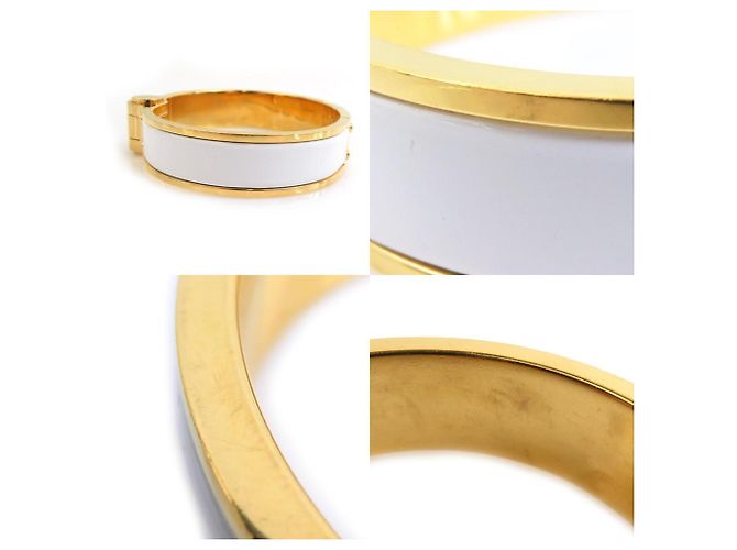 Bracelet/Bangle Charnière PM Hermès Blanc Doré - vue 4