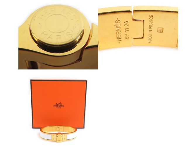Bracelet/Bangle Charnière PM Hermès Blanc Doré - vue 5