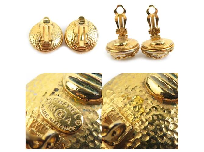 Orecchini in metallo con strass Chanel Coco Mark Argento D'oro - vista 5