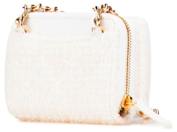 Mini billetera de cadena con cinta Coco Mark de Chanel Blanco - vista 2