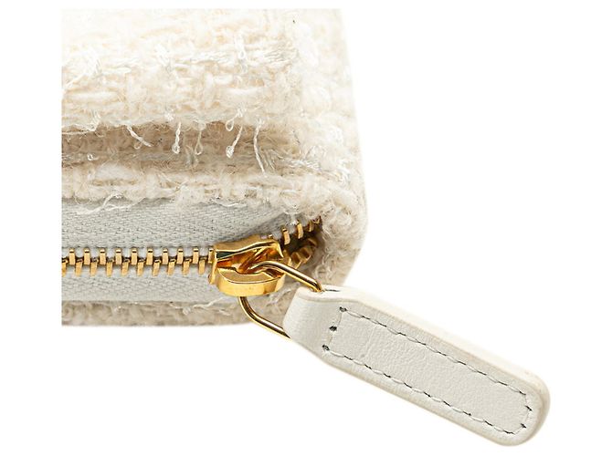 Mini billetera de cadena con cinta Coco Mark de Chanel Blanco - vista 5