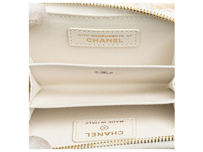 Mini billetera de cadena con cinta Coco Mark de Chanel Blanco - vista 6