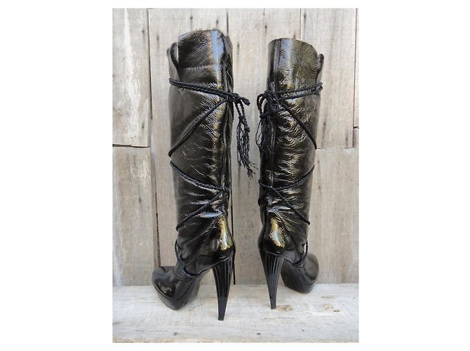 Botas Roger Vivier de cuero shearling barnizado negro Talla 41 - vista 8