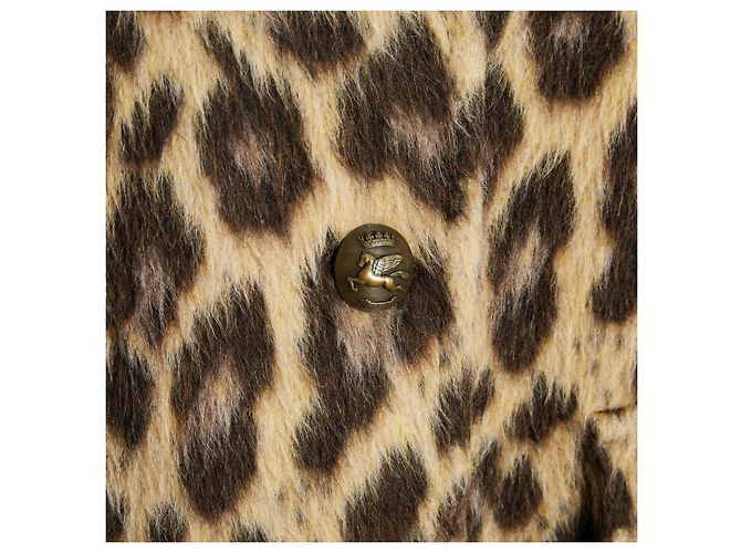 Etro 2021 Leopardjacke FR38 Kunstfell Wolllanger Mantel UK10 US8 Leopardenprint - Ansicht 4